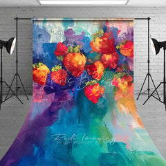 Lofaris Artistic Graffiti Strawberry Wall Sweep Photography Backdrop Abstract Paint Grunge Street Art Photo Background