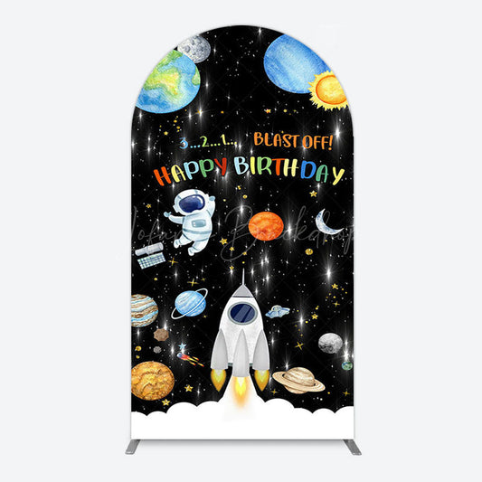 Lofaris Astronaut Galaxy Birthday Bash Off Arch Backdrop