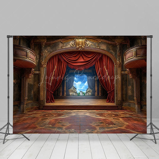 Lofaris Auditorium Stage Curtain Old Style Photo Backdrop