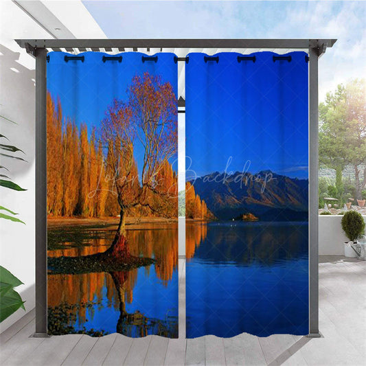 Lofaris Autumn Forest Lake Waterproof Outdoor Curtains For Gazebo