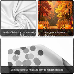 Lofaris Autumn Forest Path with Pumpkins and Fall Leaves Garage Door Banner Thanksgiving Halloween Decor.