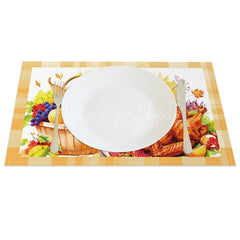 Lofaris Autumn Harvest Sunflower Set of 4 Placemats Yellow Floral Decor for Rustic Farmhouse Thanksgiving Table