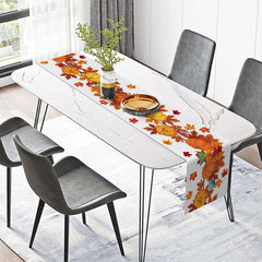 Lofaris Autumn Harvest Table Runner with Pumpkins and Leaves Rustic Fall Decor for Thanksgiving Farmhouse Kitchen