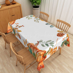 Lofaris Autumn Harvest Tablecloth with Pumpkins and Maple Leaves for Rustic Thanksgiving Fall Seasonal Decor
