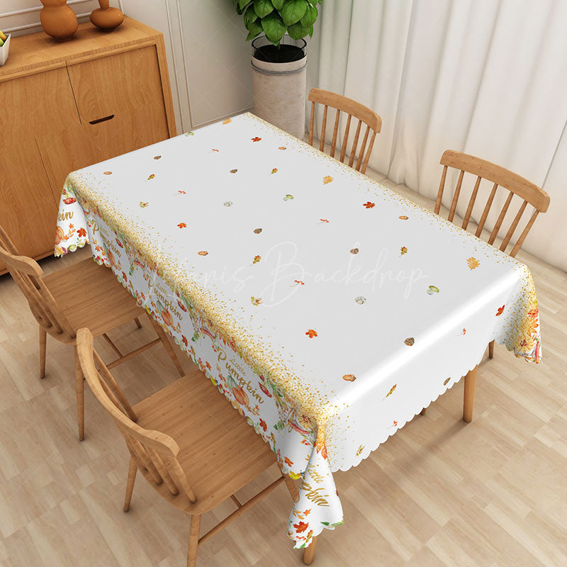 Lofaris Autumn Maple Leaves Rectangle Tablecloth in Red and Brown for Fall Season Thanksgiving Decor