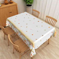 Lofaris Autumn Maple Leaves Rectangle Tablecloth in Red and Brown for Fall Season Thanksgiving Decor