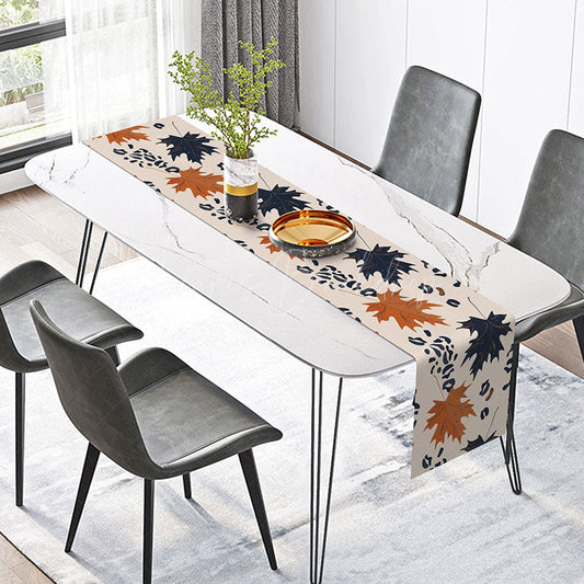 Lofaris Autumn Maple Leaves Table Runner in Earth Tones Fine Art Botanical Design Rustic Fall Thanksgiving Decor