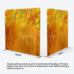 Lofaris Autumn Maple Leaves Tension Fabric Backdrop Golden Grunge Texture Foliage Background Seasonal Portrait Photography Prop