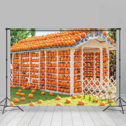 Lofaris Autumn Pumpkin House Sunshine Photography Backdrop