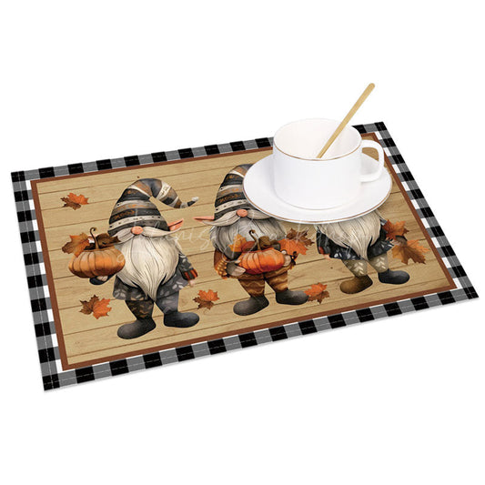 Lofaris Autumn Pumpkin Toys Wood Cartoon Set of 4 Placemats