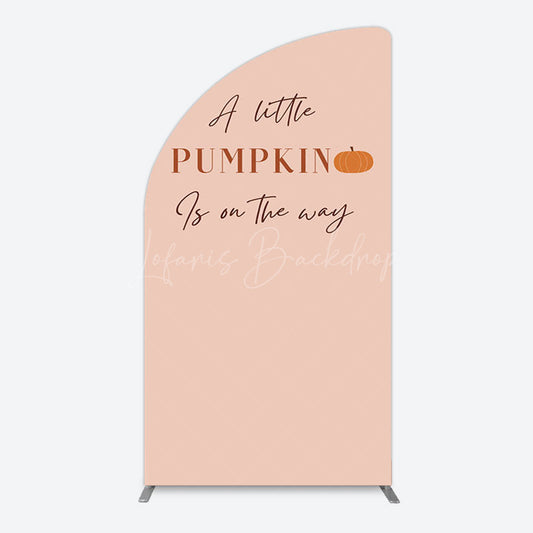 Lofaris Autumn Pumpkin Vibe Sweet Baby Shower Half Moon Arch Backdrop