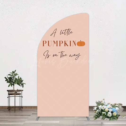 Lofaris Autumn Pumpkin Vibe Sweet Baby Shower Half Moon Arch Backdrop