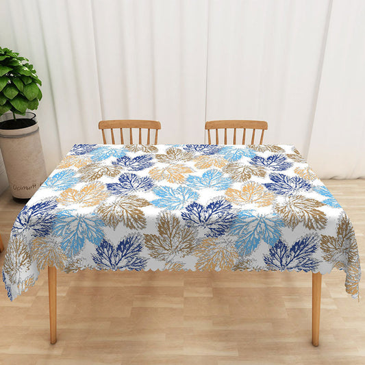 Lofaris Autumn Vibe Rectangle Tablecloth with Falling Maple Leaf Patterns for Thanksgiving and Fall Harvest Decor