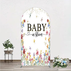 Lofaris Baby In Bloom Arch Backdrop Wildflower Butterfly Party Decoration Spring Garden Floral Background