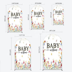 Lofaris Baby In Bloom Arch Backdrop Wildflower Butterfly Party Decoration Spring Garden Floral Background