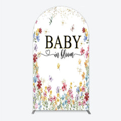 Lofaris Baby In Bloom Arch Backdrop Wildflower Butterfly Party Decoration Spring Garden Floral Background