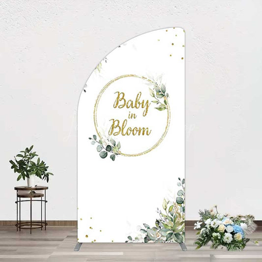 Lofaris Baby In Bloom Greenery Shower Half Moon Arch Backdrop