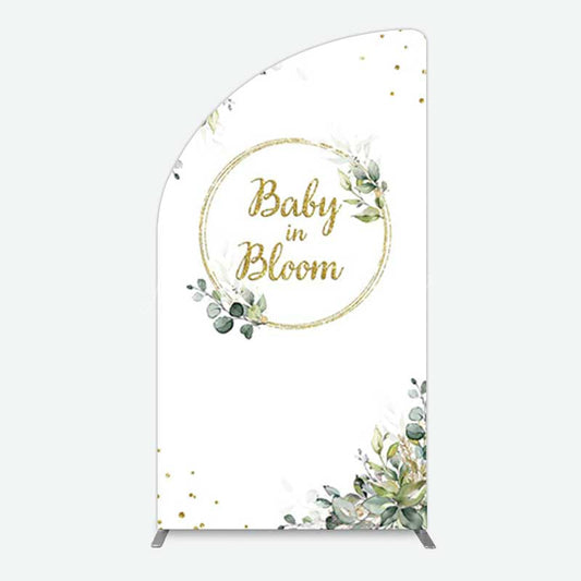Lofaris Baby In Bloom Greenery Shower Half Moon Arch Backdrop