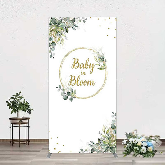 Lofaris Baby In Bloom Greenery Shower Rectangle Backdrop