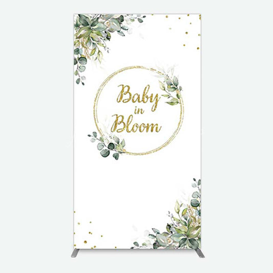 Lofaris Baby In Bloom Greenery Shower Rectangle Backdrop