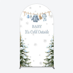 Lofaris Baby It¡¯s Cold Outside Arch Backdrop Winter Wonderland Shower and Snow Pine Forest Party Decoration