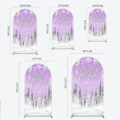 Lofaris Baby It’s Cold Outside Arch Backdrop Lavender Winter Wonderland Purple Snowflake Girl Shower Decor
