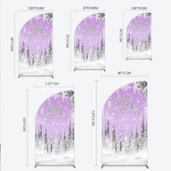 Lofaris Baby It’s Cold Outside Half Moon Arch Backdrop Lavender Winter Wonderland Purple Snowflake Girl Shower Decor