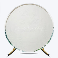 Lofaris Baby Its Cold Outside Round Backdrop Winter Forest Pine Tree Shower Prop