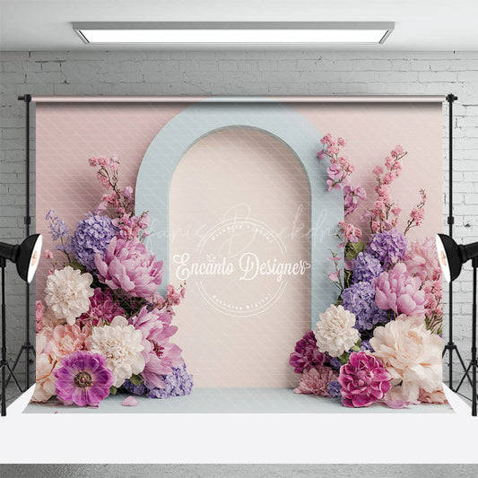 Lofaris Baby Pink Floral Arch Fine Arts Wedding Backdrop