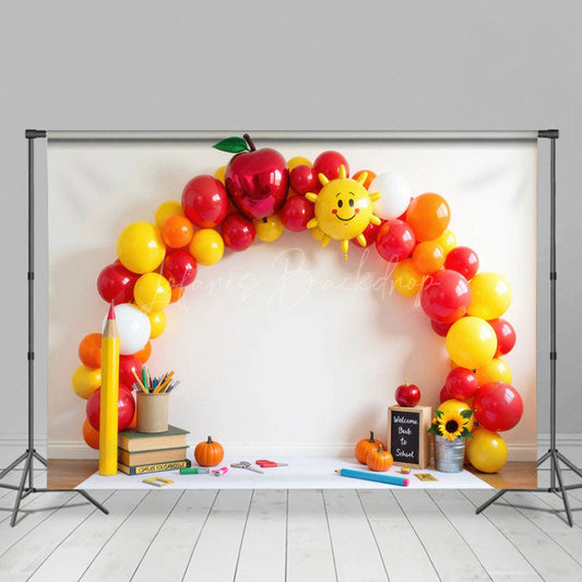Lofaris Back To School Apple Balloon Arch Photo Backdrop