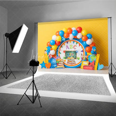 Lofaris Back to School Photography Backdrop Yellow ABC Chalkboard Book Background Kindergarten Photo Prop