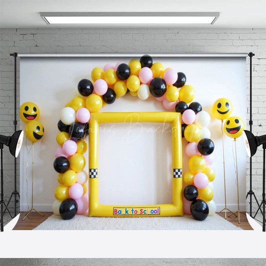 Lofaris Back To School Smiles Balloon Arch Photo Backdrop
