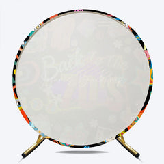 Lofaris Back to the 70s Groovy Round Backdrop for Birthday Retro Neon with Disco Ball Hippie Themed Party Decor