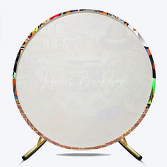 Lofaris Back to The 90s Round Backdrop for Birthday Party Retro Hip Hop Graffiti Theme Throwback Photo Booth Decor