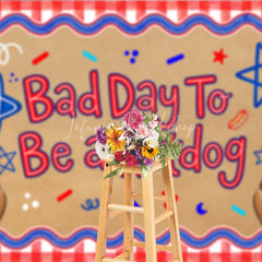 Lofaris Bad Day To Be a Hotdog Holiday Backdrop with Red White and Blue Stars Summer BBQ Party Decor