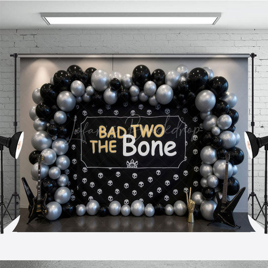 Lofaris Bad Two The Bone Balloon Birthday Cake Smash Backdrop