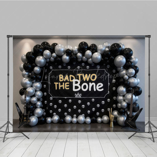 Lofaris Bad Two The Bone Balloon Birthday Cake Smash Backdrop