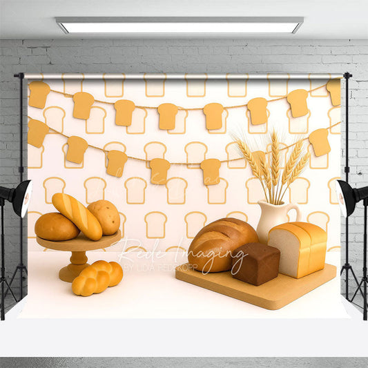 Lofaris Baking Bakery Cartoon Breads Cake Smash Backdrop