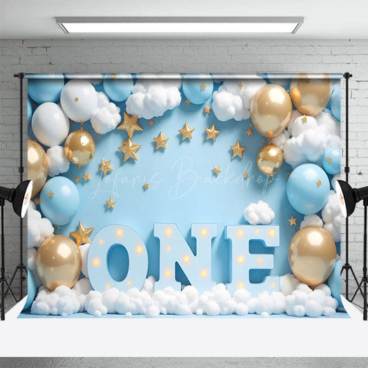 Lofaris Balloon Arch Coudy Cute Sky Cake Smash Backdrop