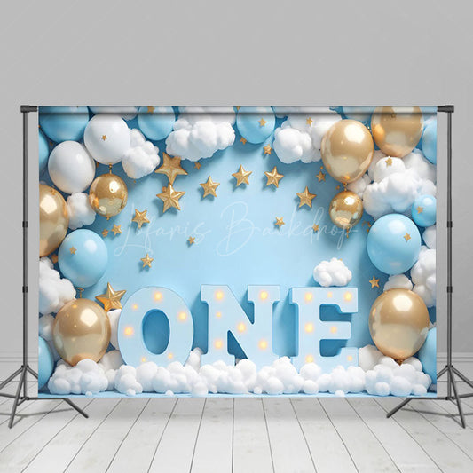 Lofaris Balloon Arch Coudy Cute Sky Cake Smash Backdrop