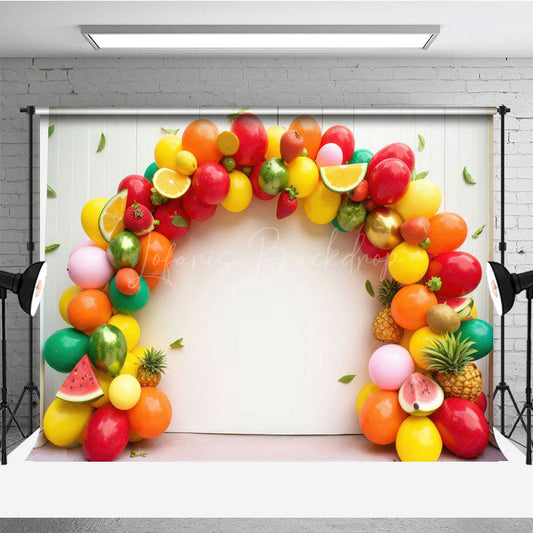 Lofaris Balloon Garland Bright Fruit Cake Smash Backdrop