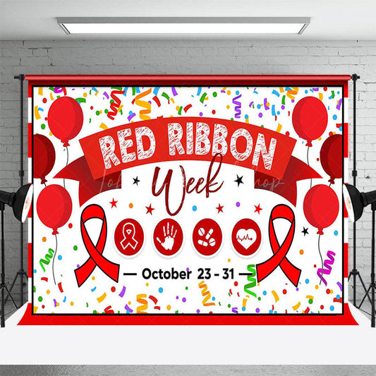 Lofaris Balloons Stars National Red Ribbon Week Backdrop