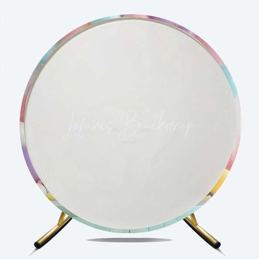 Lofaris Balloons Teeth Brush Kids Birthday Round Backdrop