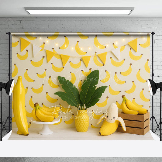 Lofaris Banana Plantain Leaf Fresh Sweet Cake Smash Backdrop