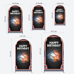 Lofaris Baseball Fights Sport Happy Birthday Arch Backdrop