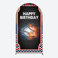 Lofaris Baseball Fights Sport Happy Birthday Arch Backdrop