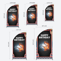 Lofaris Baseball Fights Sport Happy Birthday Half Moon Arch Backdrop