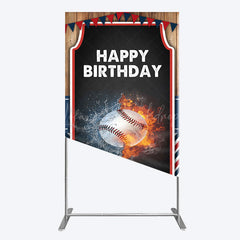 Lofaris Baseball Fights Sport Happy Birthday Rectangle Backdrop