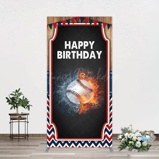 Lofaris Baseball Fights Sport Happy Birthday Rectangle Backdrop