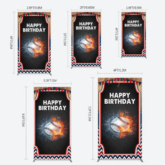 Lofaris Baseball Fights Sport Happy Birthday Rectangle Backdrop